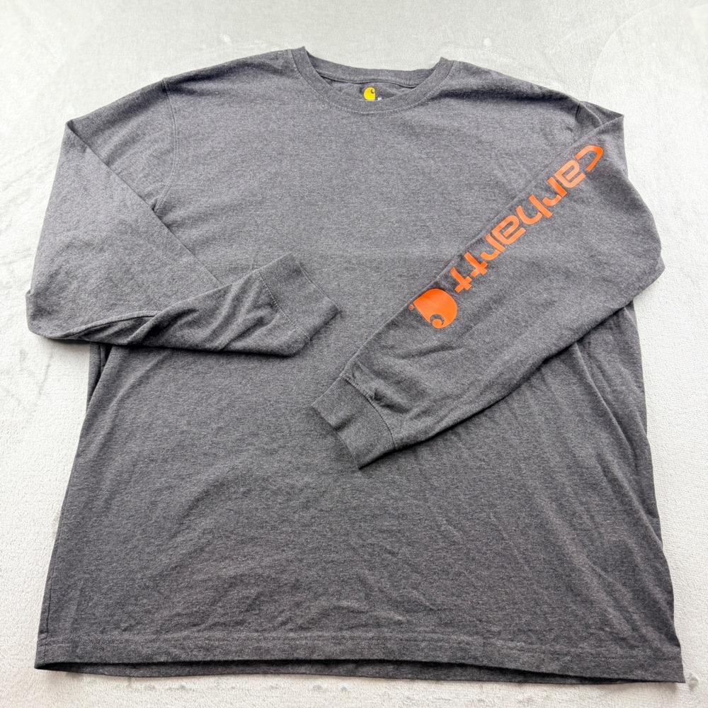 Carhartt Men's XL Original Fit Long Sleeve Graphic T-Shirt Heather Gray K231 CRH